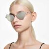 2-in-1-Aufsteck-Sonnenbrille, auffälliges Design, Cat-Eye-Form, Sk7011, Weiß 2-in-1-Aufsteck-Sonnenbrille, auffälliges Design, Cat-Eye-Form, Sk7011, Weiß