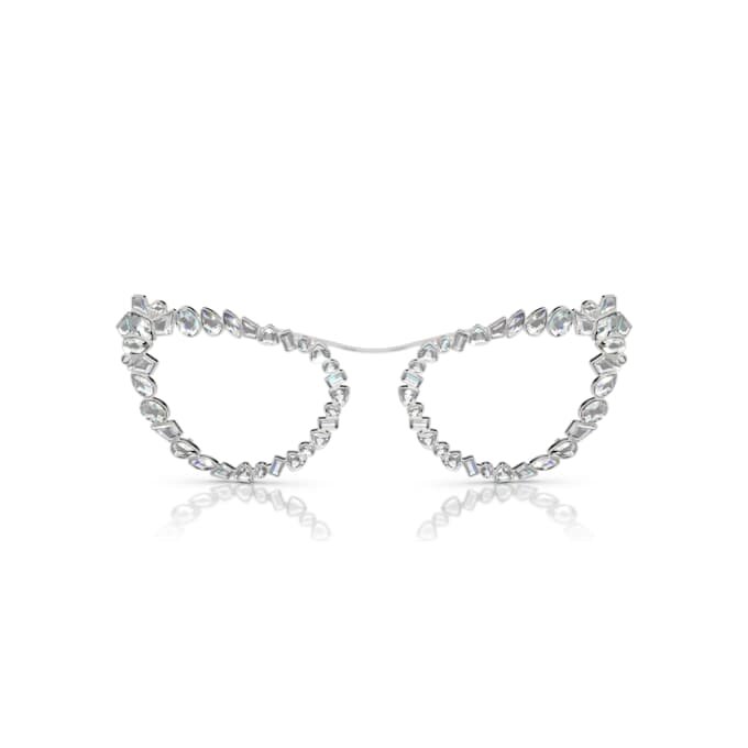 2-in-1-Aufsteck-Sonnenbrille, auffälliges Design, Cat-Eye-Form, Sk7011, Weiß 2-in-1-Aufsteck-Sonnenbrille, auffälliges Design, Cat-Eye-Form, Sk7011, Weiß