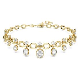 Achteckige Halskette mit im Labor gezüchteten Diamanten, 18,39 Karat insgesamt, gemischte Schliffformen, 18 Karat Gelbgold