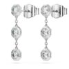 Achteckige Tropfenohrringe mit im Labor gezüchteten Diamanten, 0,6 Karat insgesamt, runde Form, Sterlingsilber Achteckige Tropfenohrringe mit im Labor gezüchteten Diamanten, 0,6 Karat insgesamt, runde Form, Sterlingsilber