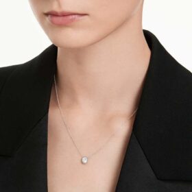 Achteckiger Anhänger mit im Labor gezüchteten Diamanten, 0,5 Karat insgesamt, achteckige Form, 14 Karat Weißgold