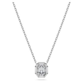 Achteckiger Anhänger mit im Labor gezüchteten Diamanten, 0,5 Karat insgesamt, achteckige Form, 14 Karat Weißgold