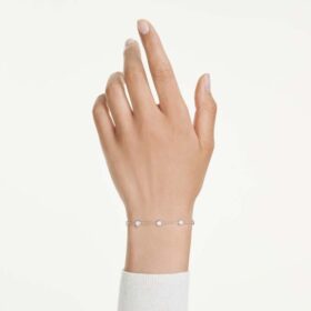 Achtkant-Armband mit im Labor gezüchteten Diamanten, 0,8 Karat insgesamt, runde Form, Sterlingsilber