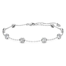 Achtkant-Armband mit im Labor gezüchteten Diamanten, 0,8 Karat insgesamt, runde Form, Sterlingsilber
