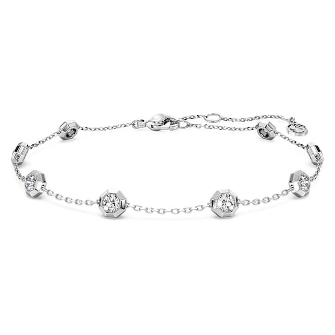Achtkant-Armband mit im Labor gezüchteten Diamanten, 0,8 Karat insgesamt, runde Form, Sterlingsilber Achtkant-Armband mit im Labor gezüchteten Diamanten, 0,8 Karat insgesamt, runde Form, Sterlingsilber