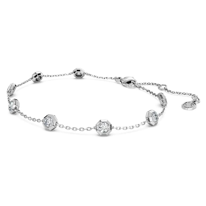 Achtkant-Armband mit im Labor gezüchteten Diamanten, 0,8 Karat insgesamt, runde Form, Sterlingsilber Achtkant-Armband mit im Labor gezüchteten Diamanten, 0,8 Karat insgesamt, runde Form, Sterlingsilber