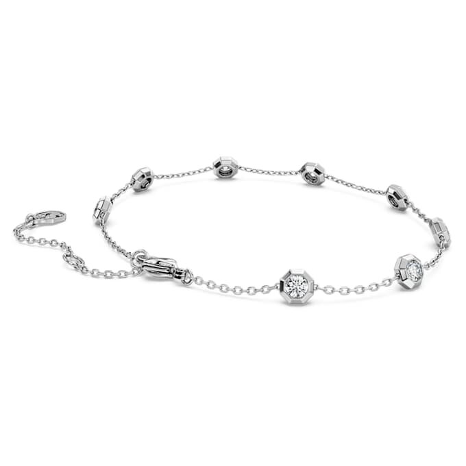 Achtkant-Armband mit im Labor gezüchteten Diamanten, 0,8 Karat insgesamt, runde Form, Sterlingsilber Achtkant-Armband mit im Labor gezüchteten Diamanten, 0,8 Karat insgesamt, runde Form, Sterlingsilber