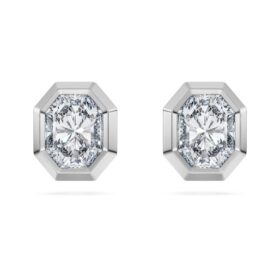 Achtkant-Ohrringe mit im Labor gezüchteten Diamanten, 1,0 Karat insgesamt, achteckige Form, 14-karätiges Weißgold
