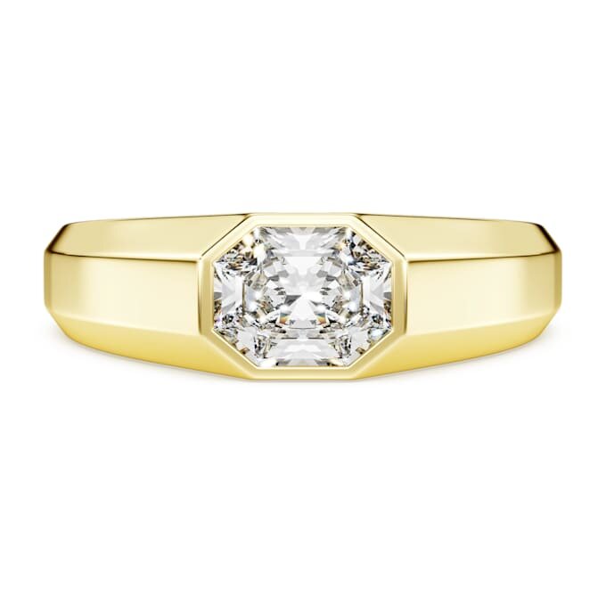 Achtkant-Ring mit im Labor gezüchteten Diamanten, 1,0 Karat insgesamt, achteckige Form, 14 Karat Gelbgold Achtkant-Ring mit im Labor gezüchteten Diamanten, 1,0 Karat insgesamt, achteckige Form, 14 Karat Gelbgold