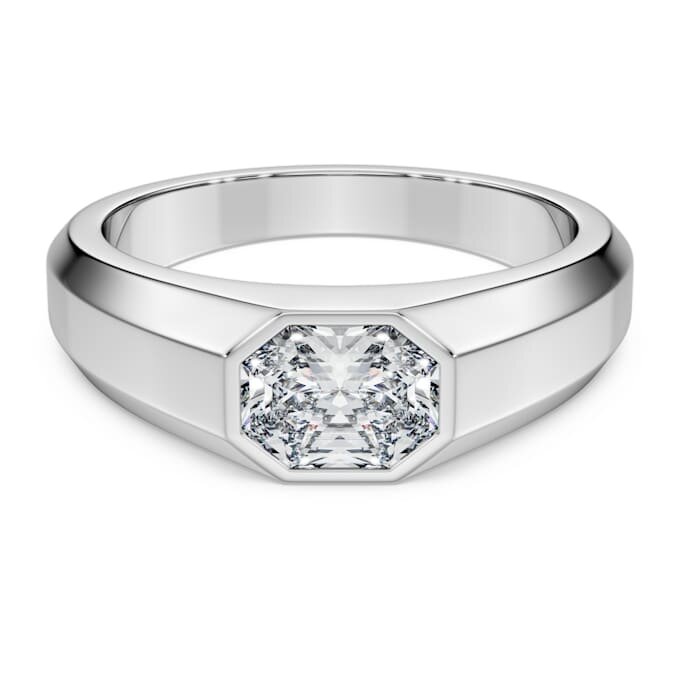 Achtkant-Ring mit im Labor gezüchteten Diamanten, 1,0 Karat insgesamt, achteckige Form, 14 Karat Weißgold Achtkant-Ring mit im Labor gezüchteten Diamanten, 1,0 Karat insgesamt, achteckige Form, 14 Karat Weißgold