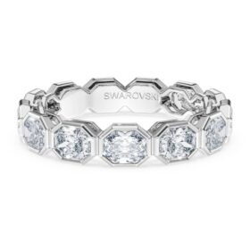 Achtkant-Ring mit im Labor gezüchteten Diamanten, 2,4 Karat insgesamt, achteckige Form, 14 Karat Weißgold