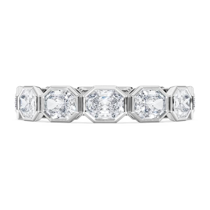 Achtkant-Ring mit im Labor gezüchteten Diamanten, 2,4 Karat insgesamt, achteckige Form, 14 Karat Weißgold Achtkant-Ring mit im Labor gezüchteten Diamanten, 2,4 Karat insgesamt, achteckige Form, 14 Karat Weißgold