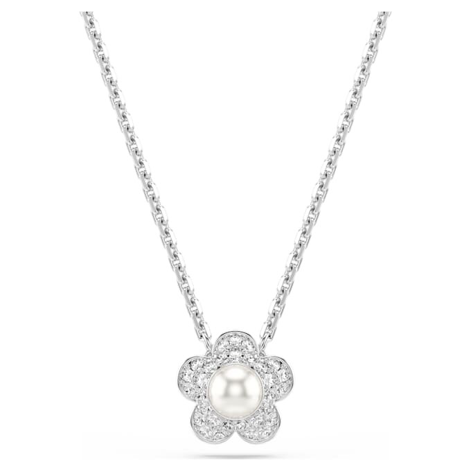 Ariana Grande X Swarovski Anhänger Kristallperle, Rundschliff, Blume, Weiß, rhodiniert Ariana Grande X Swarovski Anhänger Kristallperle, Rundschliff, Blume, Weiß, rhodiniert