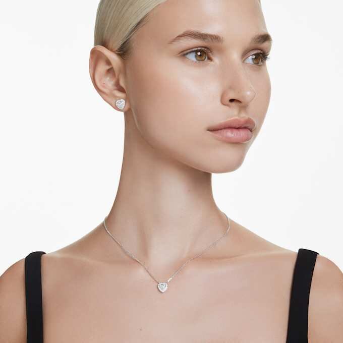Ariana Grande X Swarovski Anhänger mit gemischten Schliffen, Herz, Weiß, rhodiniert Ariana Grande X Swarovski Anhänger mit gemischten Schliffen, Herz, Weiß, rhodiniert