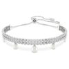 Ariana Grande X Swarovski Armband „Crystal Pearl“, Rundschliff, Weiß, rhodiniert Ariana Grande X Swarovski Armband „Crystal Pearl“, Rundschliff, Weiß, rhodiniert