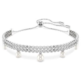 Ariana Grande X Swarovski Armband „Crystal Pearl“, Rundschliff, Weiß, rhodiniert Ariana Grande X Swarovski Armband „Crystal Pearl“, Rundschliff, Weiß, rhodiniert