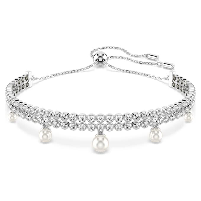 Ariana Grande X Swarovski Armband „Crystal Pearl“, Rundschliff, Weiß, rhodiniert Ariana Grande X Swarovski Armband „Crystal Pearl“, Rundschliff, Weiß, rhodiniert