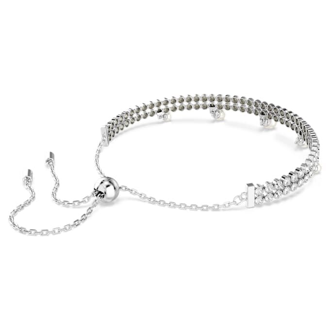 Ariana Grande X Swarovski Armband „Crystal Pearl“, Rundschliff, Weiß, rhodiniert Ariana Grande X Swarovski Armband „Crystal Pearl“, Rundschliff, Weiß, rhodiniert