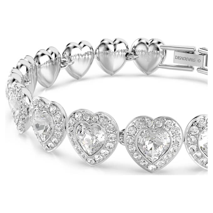 Ariana Grande X Swarovski Armband mit gemischten Schliffen, Herz, Weiß, rhodiniert Ariana Grande X Swarovski Armband mit gemischten Schliffen, Herz, Weiß, rhodiniert