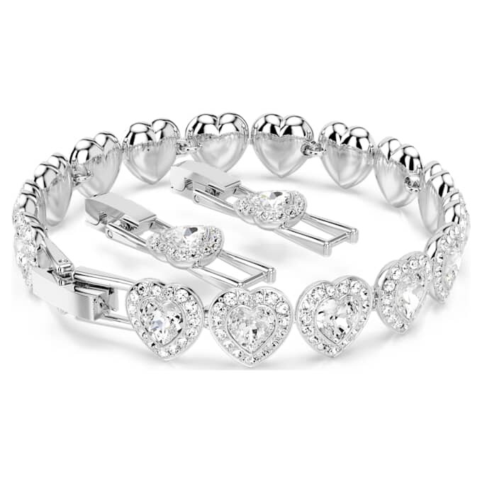 Ariana Grande X Swarovski Armband mit gemischten Schliffen, Herz, Weiß, rhodiniert Ariana Grande X Swarovski Armband mit gemischten Schliffen, Herz, Weiß, rhodiniert