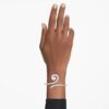 Ariana Grande X Swarovski Armreif mit Kristallperle, Baguette-Schliff, weiß, rhodiniert
