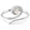 Ariana Grande X Swarovski Armreif mit Kristallperle, Baguette-Schliff, weiß, rhodiniert
