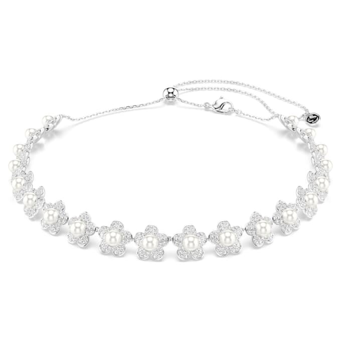 Ariana Grande X Swarovski Choker Kristallperle, Rundschliff, Weiß, rhodiniert Ariana Grande X Swarovski Choker Kristallperle, Rundschliff, Weiß, rhodiniert