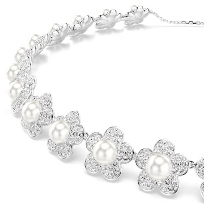 Ariana Grande X Swarovski Choker Kristallperle, Rundschliff, Weiß, rhodiniert Ariana Grande X Swarovski Choker Kristallperle, Rundschliff, Weiß, rhodiniert