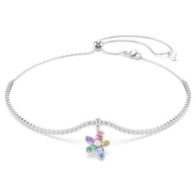 Ariana Grande X Swarovski Choker mit gemischten Schliffen, Blumenmotiv, mehrfarbig, rhodiniert