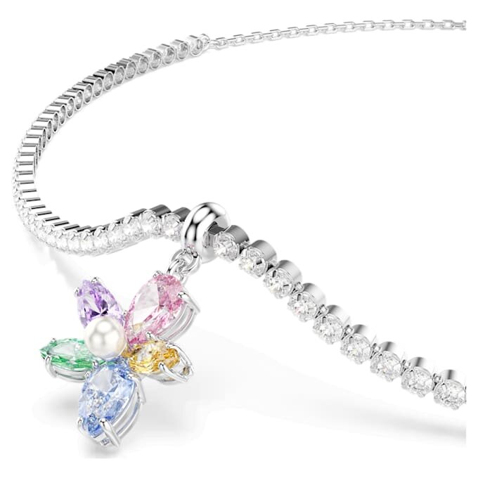 Ariana Grande X Swarovski Choker mit gemischten Schliffen, Blumenmotiv, mehrfarbig, rhodiniert Ariana Grande X Swarovski Choker mit gemischten Schliffen, Blumenmotiv, mehrfarbig, rhodiniert
