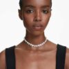 Ariana Grande X Swarovski Choker mit gemischten Schliffformen, Kristallperlen, Herz, Weiß, rhodiniert