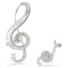 Ariana Grande X Swarovski Clip-Ohrringe, asymmetrisches Design, Kristallperle, Baguette-Schliff, weiß, rhodiniert Ariana Grande X Swarovski Clip-Ohrringe, asymmetrisches Design, Kristallperle, Baguette-Schliff, weiß, rhodiniert