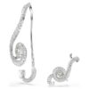Ariana Grande X Swarovski Clip-Ohrringe, asymmetrisches Design, Kristallperle, Baguette-Schliff, weiß, rhodiniert Ariana Grande X Swarovski Clip-Ohrringe, asymmetrisches Design, Kristallperle, Baguette-Schliff, weiß, rhodiniert