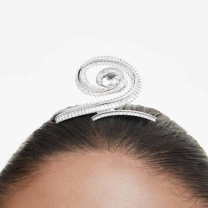 Ariana Grande X Swarovski Haarspange im Baguette-Schliff, weiß, rhodiniert Ariana Grande X Swarovski Haarspange im Baguette-Schliff, weiß, rhodiniert
