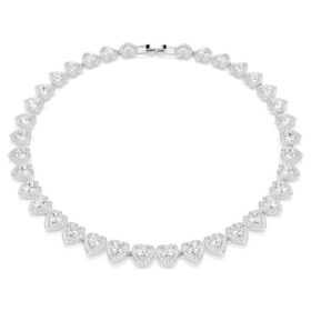 Ariana Grande X Swarovski Halskette mit gemischten Schliffen, Herz, Weiß, rhodiniert
