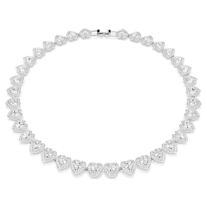 Ariana Grande X Swarovski Halskette mit gemischten Schliffen, Herz, Weiß, rhodiniert Ariana Grande X Swarovski Halskette mit gemischten Schliffen, Herz, Weiß, rhodiniert