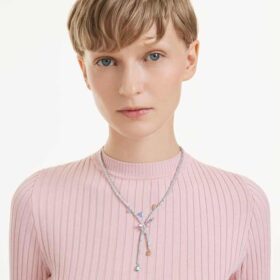 Ariana Grande X Swarovski Halskette mit gemischten Schliffformen, Libelle, mehrfarbig, rhodiniert