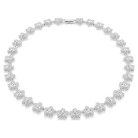 Ariana Grande X Swarovski Halskette, Rundschliff, Blume, Weiß, rhodiniert