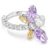 Ariana Grande X Swarovski Motivring mit gemischten Schliffen, Libelle, mehrfarbig, rhodiniert