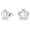 Ariana Grande X Swarovski Ohrringe Kristallperle, Rundschliff, Blume, Weiß, rhodiniert