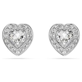 Ariana Grande X Swarovski Ohrringe mit gemischten Schliffen, Herz, Weiß, rhodiniert