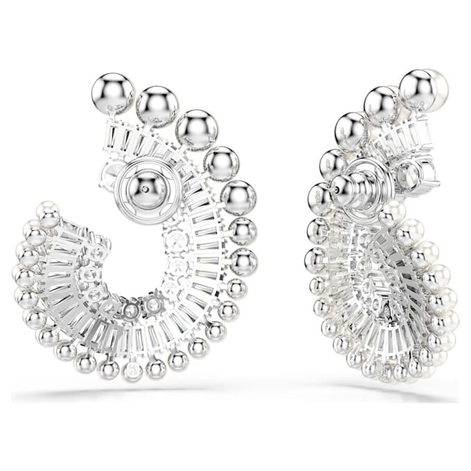 Ariana Grande X Swarovski Ohrringe mit Kristallperle, gemischte Schliffe, weiß, rhodiniert Ariana Grande X Swarovski Ohrringe mit Kristallperle, gemischte Schliffe, weiß, rhodiniert