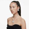 Ariana Grande X Swarovski Choker mit gemischten Schliffformen, Kristallperlen, Herz, Weiß, rhodiniert