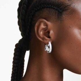 Ariana Grande X Swarovski Ohrringe mit Kristallperlen, Baguette-Schliff, weiß, rhodiniert