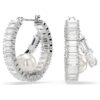 Ariana Grande X Swarovski Ohrringe mit Kristallperlen, Baguette-Schliff, weiß, rhodiniert
