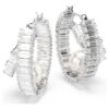 Ariana Grande X Swarovski Ohrringe mit Kristallperlen, Baguette-Schliff, weiß, rhodiniert