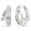 Ariana Grande X Swarovski Ohrringe mit Kristallperlen, Baguette-Schliff, weiß, rhodiniert