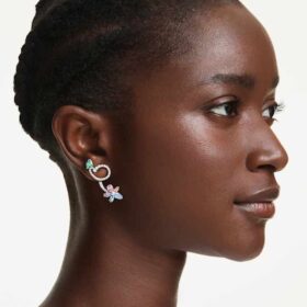 Ariana Grande X Swarovski Ohrringe mit Ohrhülsen, gemischte Schliffe, Libelle, Blume, mehrfarbig, rhodiniert