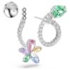 Ariana Grande X Swarovski Ohrringe mit Ohrhülsen, gemischte Schliffe, Libelle, Blume, mehrfarbig, rhodiniert