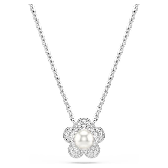 Ariana Grande X Swarovski Set Kristallperle, Rundschliff, Blume, Weiß, rhodiniert Ariana Grande X Swarovski Set Kristallperle, Rundschliff, Blume, Weiß, rhodiniert
